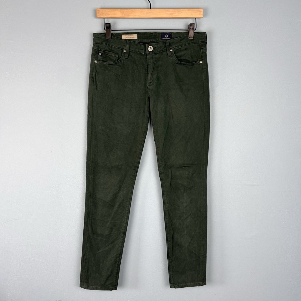 AG Adriano Goldschmied‎ The Stevie Slim Straight Ankle Green Pants Women's 27 R